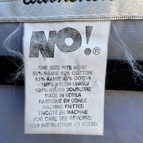 NO! Jeans Vintage 90s 80s Embroidered Knit Linen Cardigan House Of Windsor Crest - Picture 12 of 15